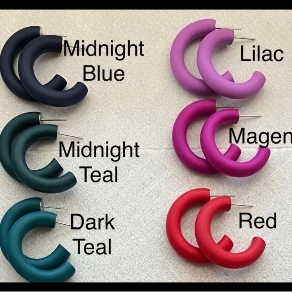 Polymer Clay Hoops - Set #5 - Picture 5 of 6